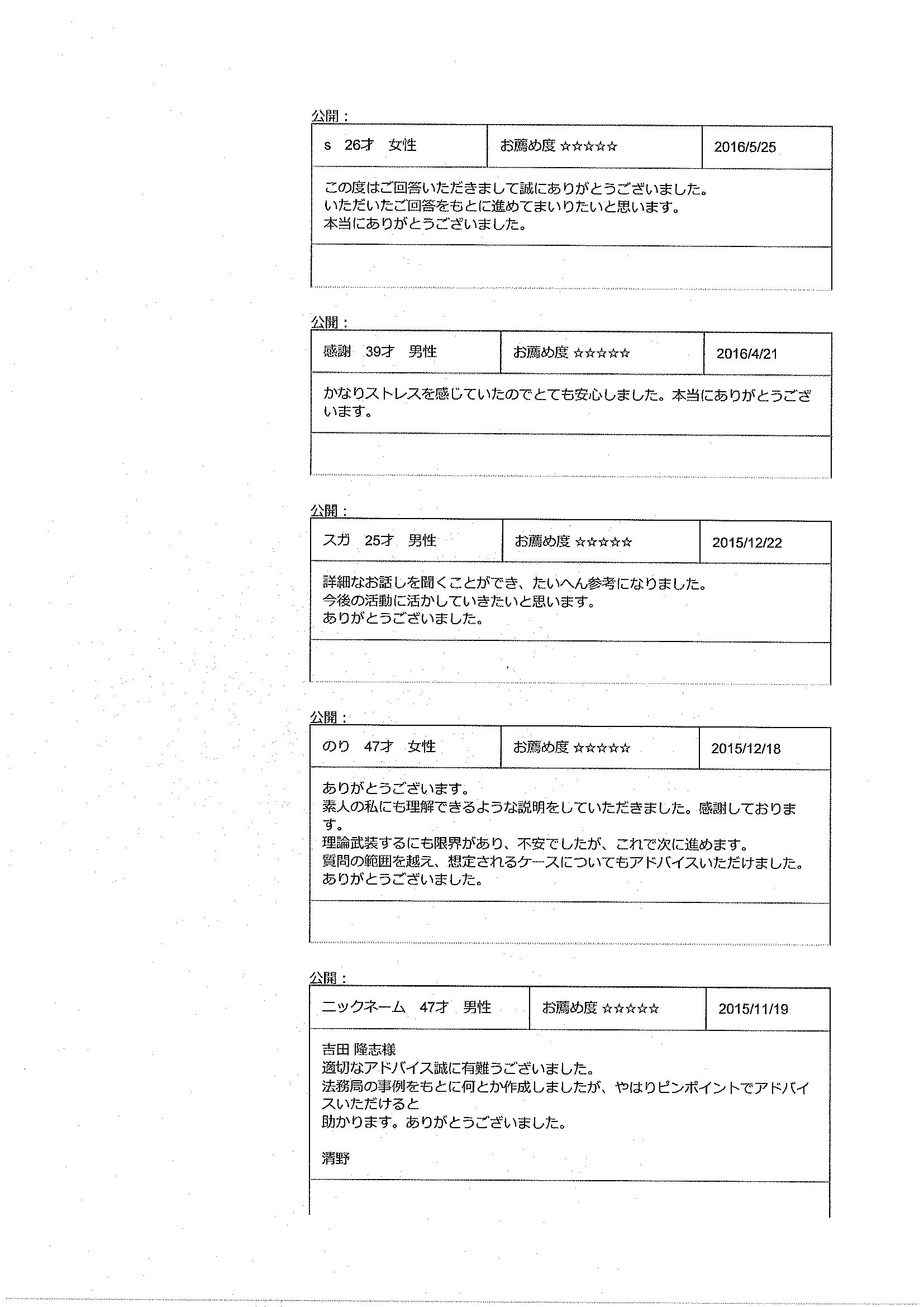 お客様の声