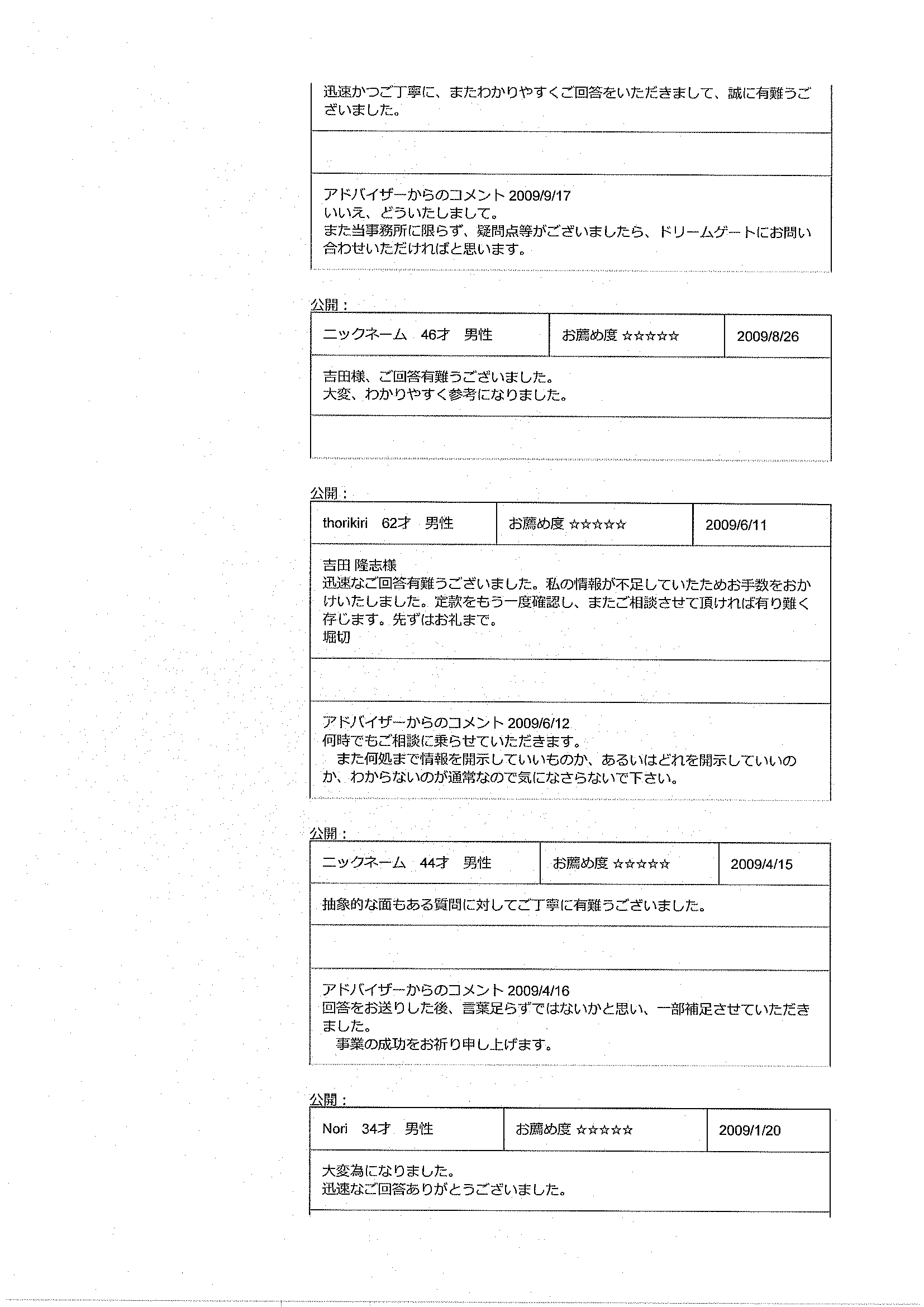 お客様の声